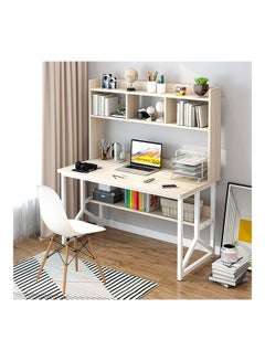 JANTENS Study Desk With Storage Computer Desk Beige 120x60x141.5cm  - Image 1