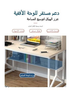 JANTENS Study Desk With Storage Computer Desk Beige 120x60x141.5cm  - Image 5