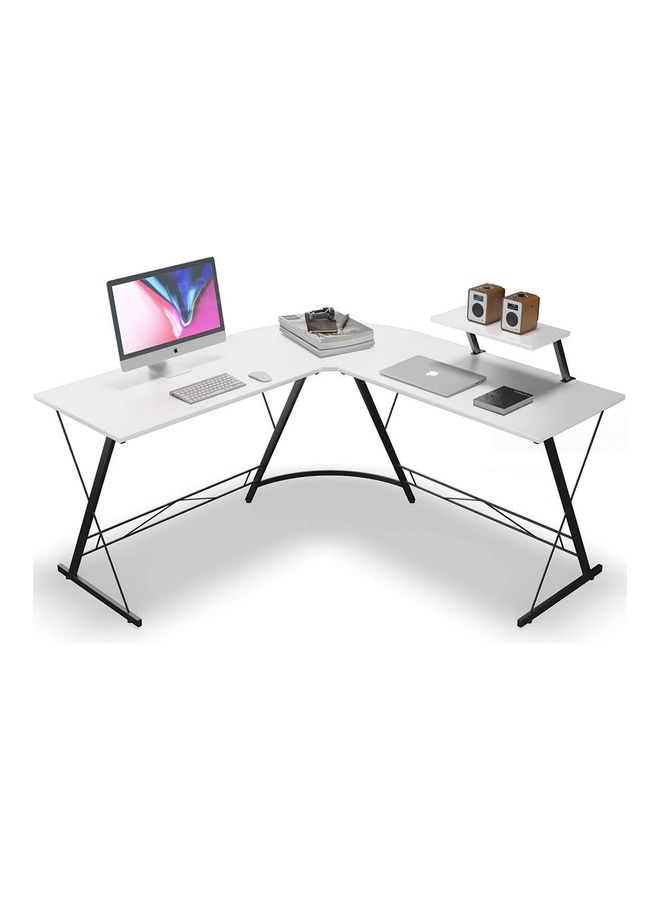 JANTENS - Gaming Table Computer Desk With Stand White 129x46x74cm - Image 1