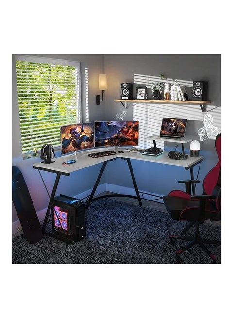 Gaming Table Computer Desk With Stand White 129x46x74cm