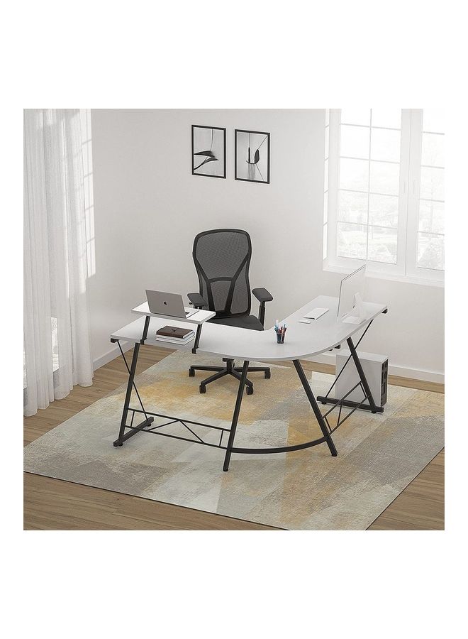 JANTENS - Gaming Table Computer Desk With Stand White 129x46x74cm - Image 1