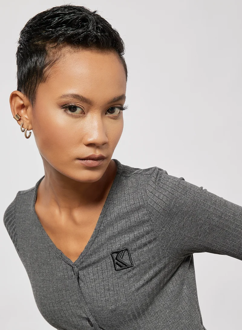 Karl Kani OG Ribbed Top Grey