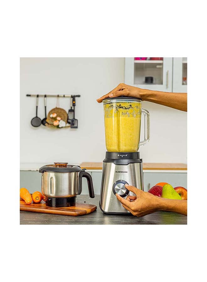 Olsenmark - 2-In-1 Premium Blender With Glass Jar 1.5 L 800.0 W OMSB2470 Silver and black - Image 1