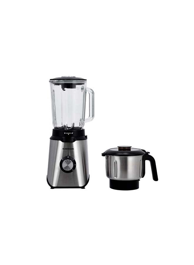 Olsenmark - 2-In-1 Premium Blender With Glass Jar 1.5 L 800.0 W OMSB2470 Silver and black - Image 1