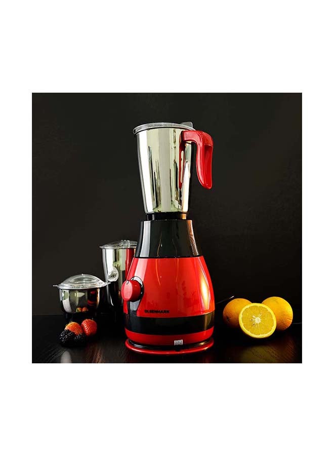 3 In 1 Mixer Grinder With 3 Stainless Steel Jars, 3 Speed Control, Wet & Dry Grinding and Juice Blender 750 W OMSB2319 Red/Black/Silver - v1643279725/N20682154A_3