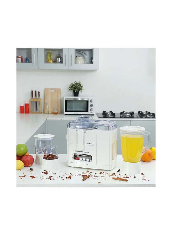 Olsenmark - 4-in-1 Blender Food Processor & Juicer | Multifunctional Smoothie Maker, Juicer, Compact Electric Blender, Chopper & Grinder - 1.5L Jug, 2-Speed Pulse Function for Ice Crusher 1500 ml 400 W OMSB2383 White/Clear - Image 1