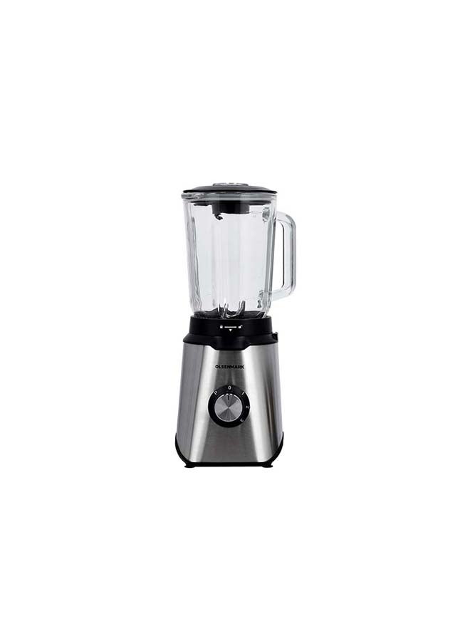 Olsenmark - 2-In-1 Premium Blender With Glass Jar 1.5 L 800.0 W OMSB2470 Silver and black - Image 1