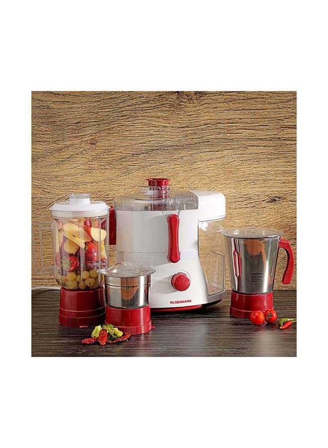 أولسنمارك - جهاز 4 في 1 خلاط / عصارة/خافق/مطحنة بنظام إغلاق مزدوج 1.5 L 750 W OMSB2488 أبيض وأحمر - Image 1