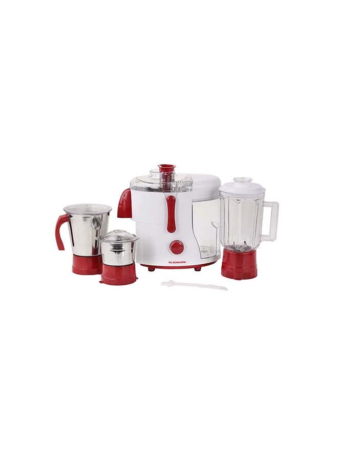 أولسنمارك - جهاز 4 في 1 خلاط / عصارة/خافق/مطحنة بنظام إغلاق مزدوج 1.5 L 750 W OMSB2488 أبيض وأحمر - Image 1