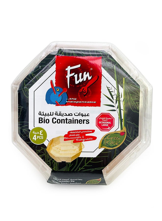 Fun 4-Piece Bio Large Containers White 14x6cm  - Image 1