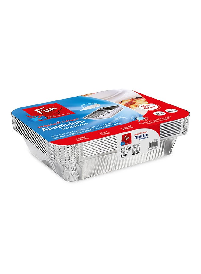 Fun Pack Of 10 Indispensable Aluminium Food Container Silver 2400ml  - Image 1