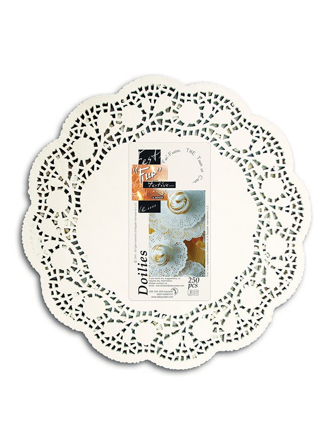 Fun 250-Piece Festive Doily Set White 10.5inch 