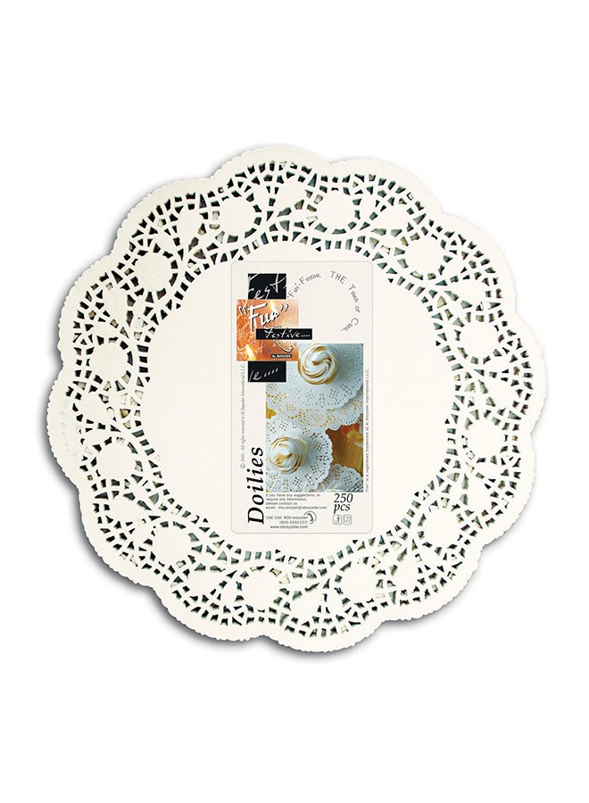 Fun 250-Piece Festive Doily Set White 12inch 