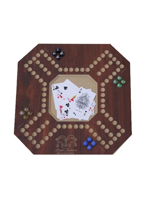Royal Jackaroo Board And Card Games Set With 16 Marble Stones Durable Sturdy