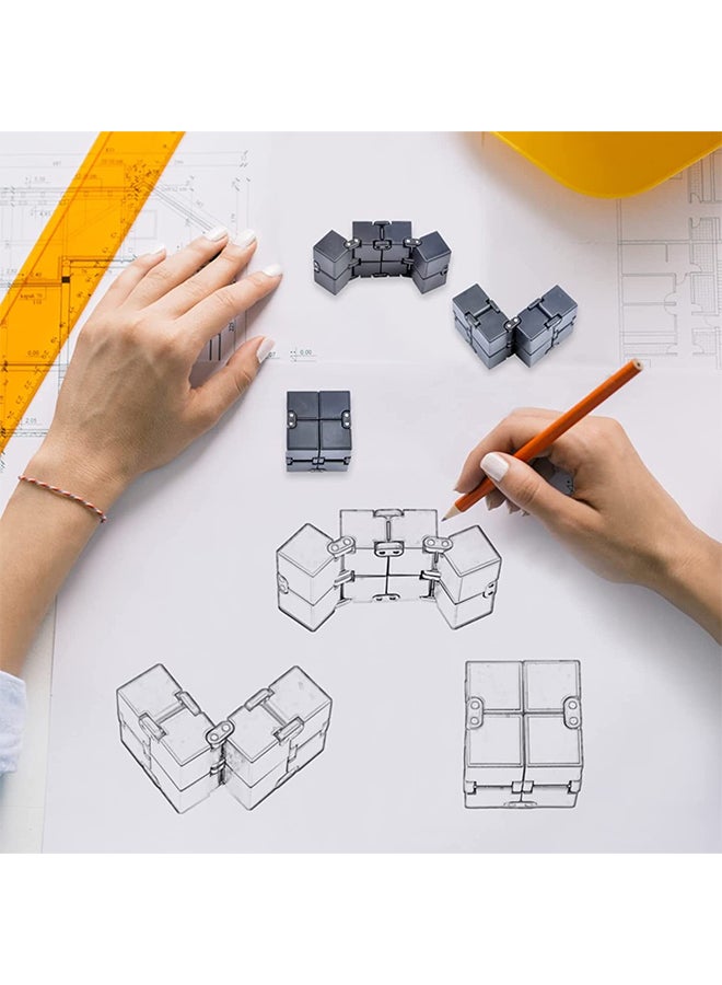 High-Quality Abs Infinity Stress Relieve Rubik'S Cube For Kids And Adults, Black 3.14 x 1.57 x 0.79inch - Image 2