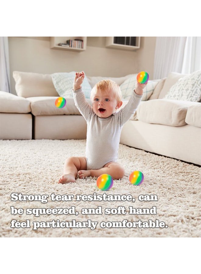 XiuWoo Non-Toxic Silicone Stress Relieve Novelty Multipurpose Rainbow Squeeze Ball - Image 5