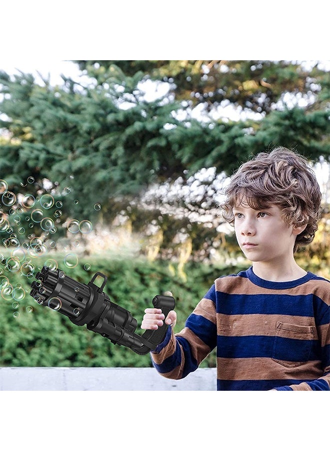 شو وو آلة صنع فقاعات أوتوماتيكية بسيطة ب8 فتحات وبمقدار كبير للأطفال، لون أسود  - Image 5