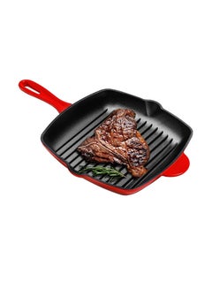 PROCILA Cast Iron Grill Pan Red/Black 26cm  - Image 4