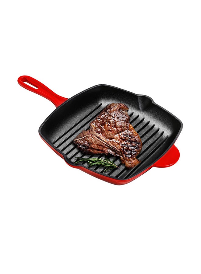 PROCILA Cast Iron Grill Pan Red/Black 26cm  - Image 4