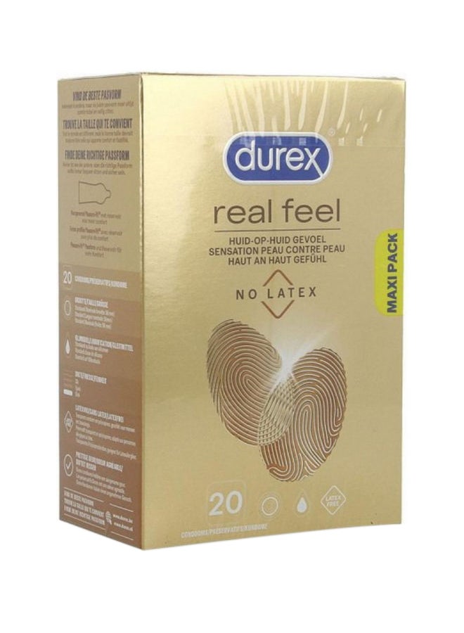 Durex - Pack Of 20 Real Feel Natural Latex-Free Condom - Image 1
