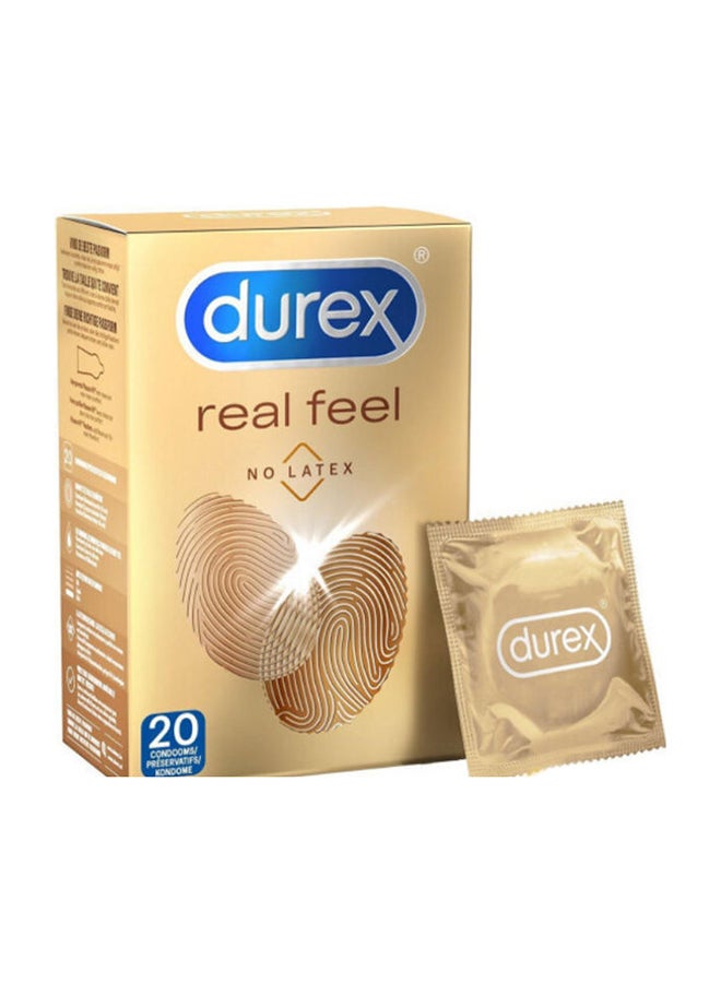 Durex - Pack Of 20 Real Feel Natural Latex-Free Condom - Image 1