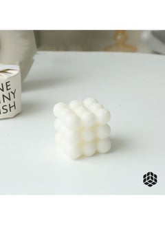 Generic Rubik's Cube Candle White 6 x 6 x 5.5cm  - Image 2