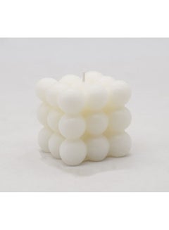 Generic Rubik's Cube Candle White 6 x 6 x 5.5cm  - Image 3