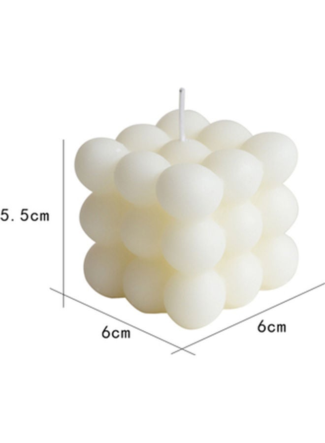 Generic Rubik's Cube Candle White 6 x 6 x 5.5cm  - Image 4