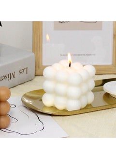 Generic Rubik's Cube Candle White 6 x 6 x 5.5cm  - Image 5
