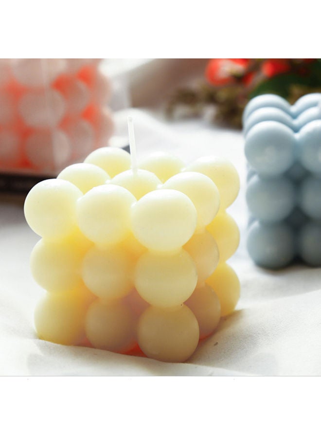Generic Rubik's Cube Candle Beige 6 x 6 x 5.5cm  - Image 2