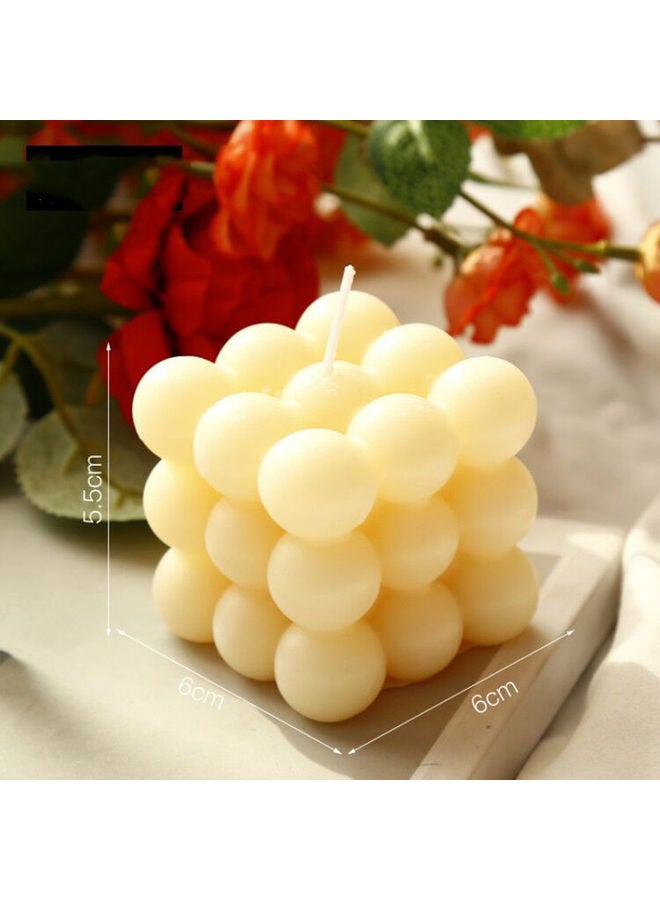 Generic Rubik's Cube Candle Beige 6 x 6 x 5.5cm  - Image 3