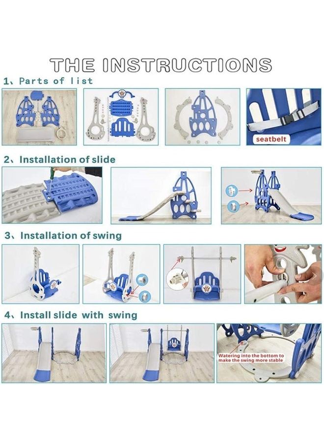 3-In-1 Combination Kids Indoor/Outdoor Multifunctional Slide and Swing 155x105x135cm