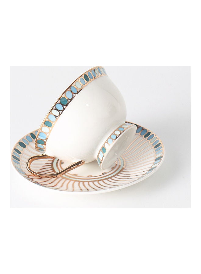 شاربدو فنجان قهوة وصحن مع مقبض ذهبي - Image 5