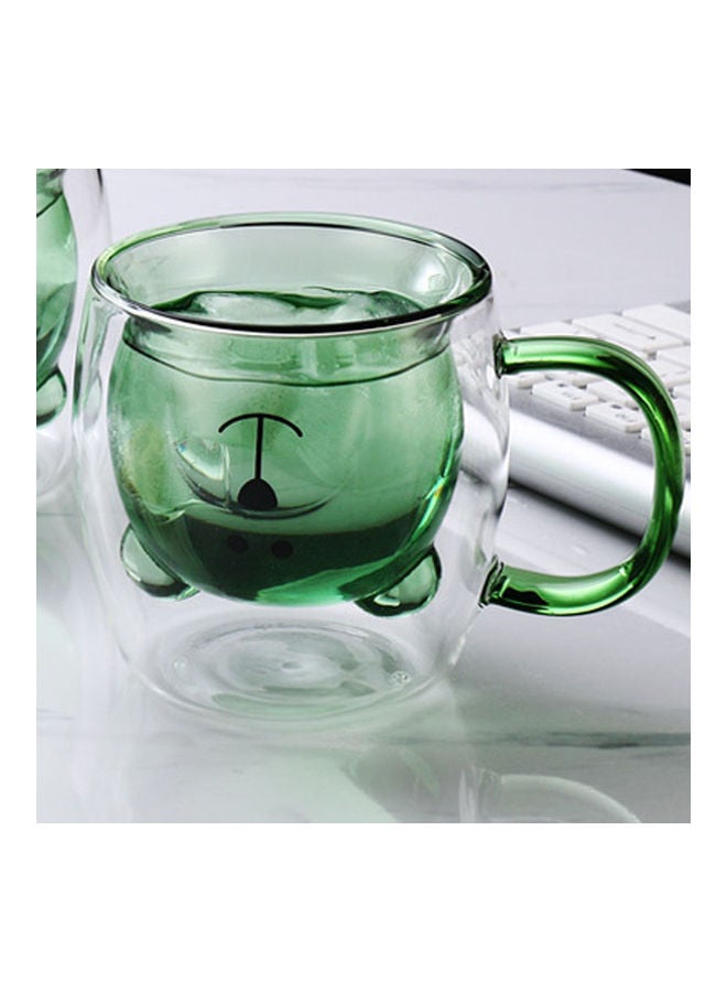 Sharpdo Double Glass With Handle - Inverted Bear Shape Green 8x8x9cm - Image 3