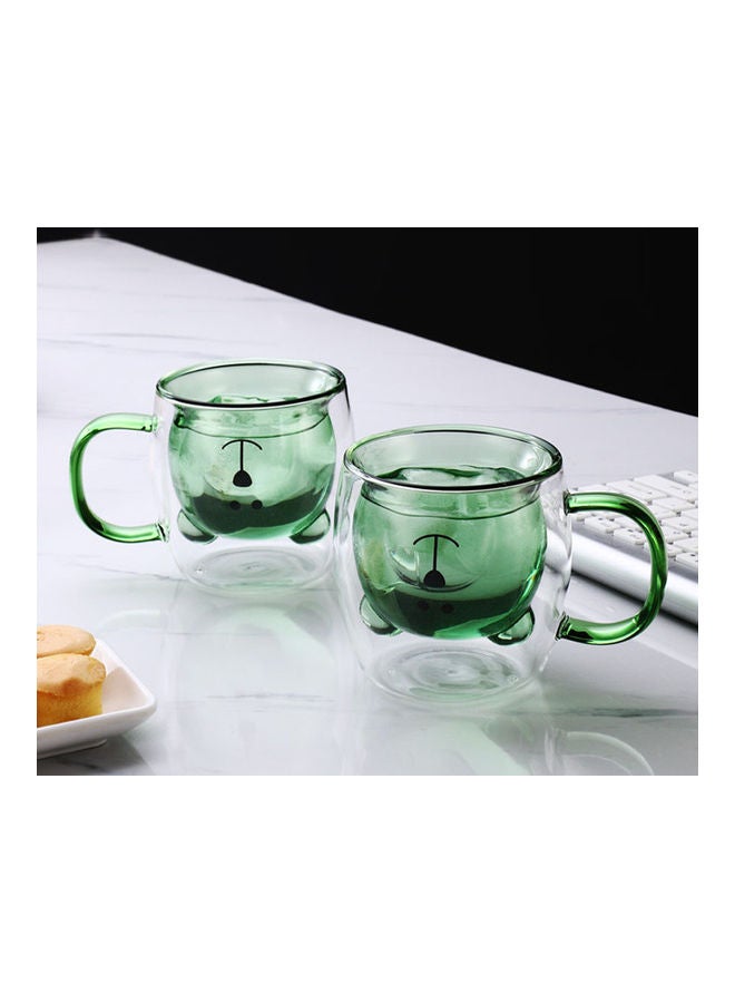 Sharpdo Double Glass With Handle - Inverted Bear Shape Green 8x8x9cm - Image 5