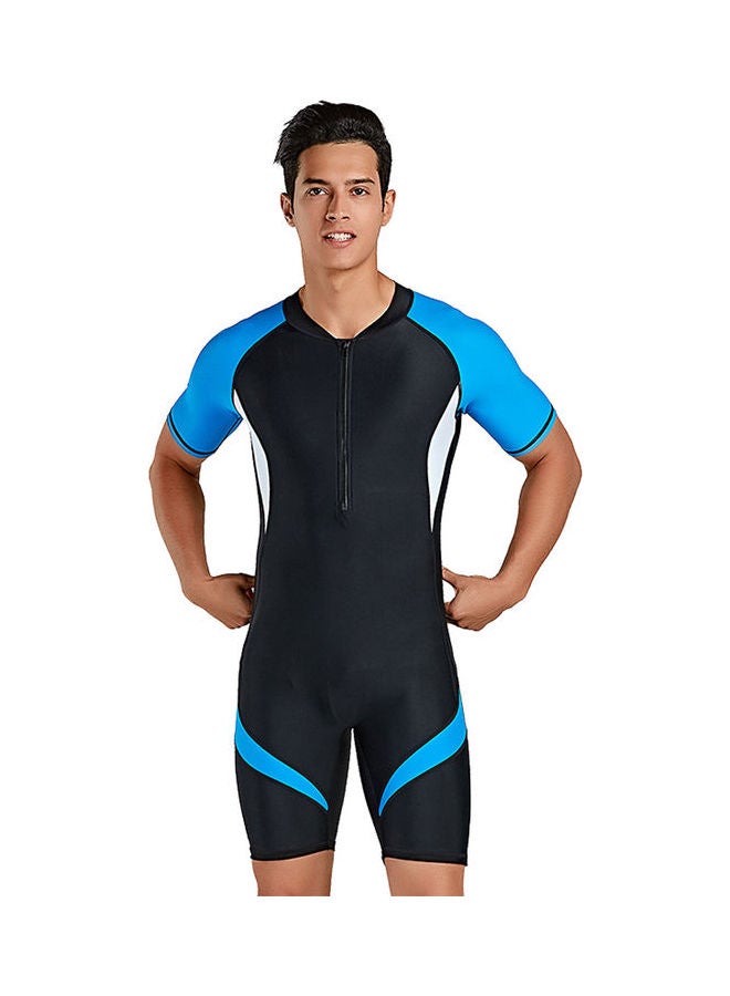 Joychic - Men Short Sleeve Nylon Contrast One Piece Swimwear Multicolour - Image 1