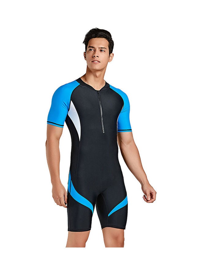 Joychic - Men Short Sleeve Nylon Contrast One Piece Swimwear Multicolour - Image 1