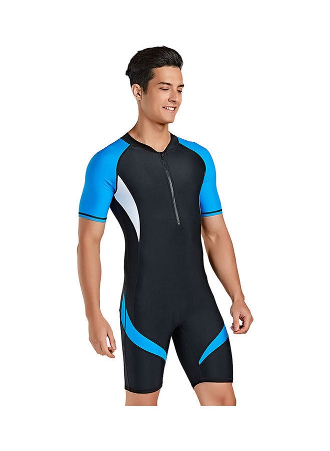 Joychic - Men Short Sleeve Nylon Contrast One Piece Swimwear Multicolour - Image 1