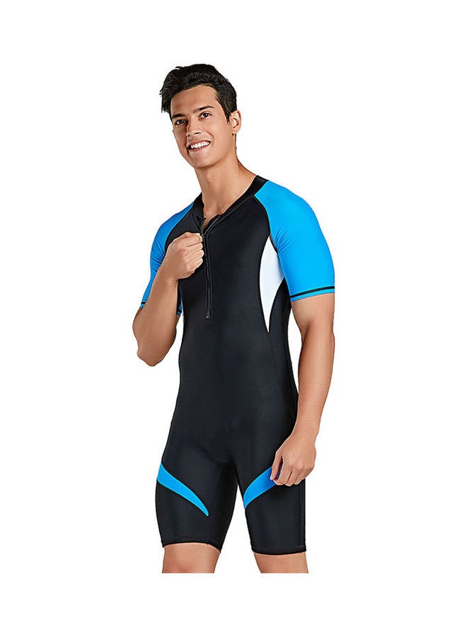 Joychic - Men Short Sleeve Nylon Contrast One Piece Swimwear Multicolour - Image 1