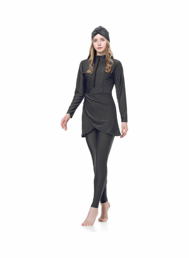 Joychic Islamic Long Sleeve Swimwear Burkini Black