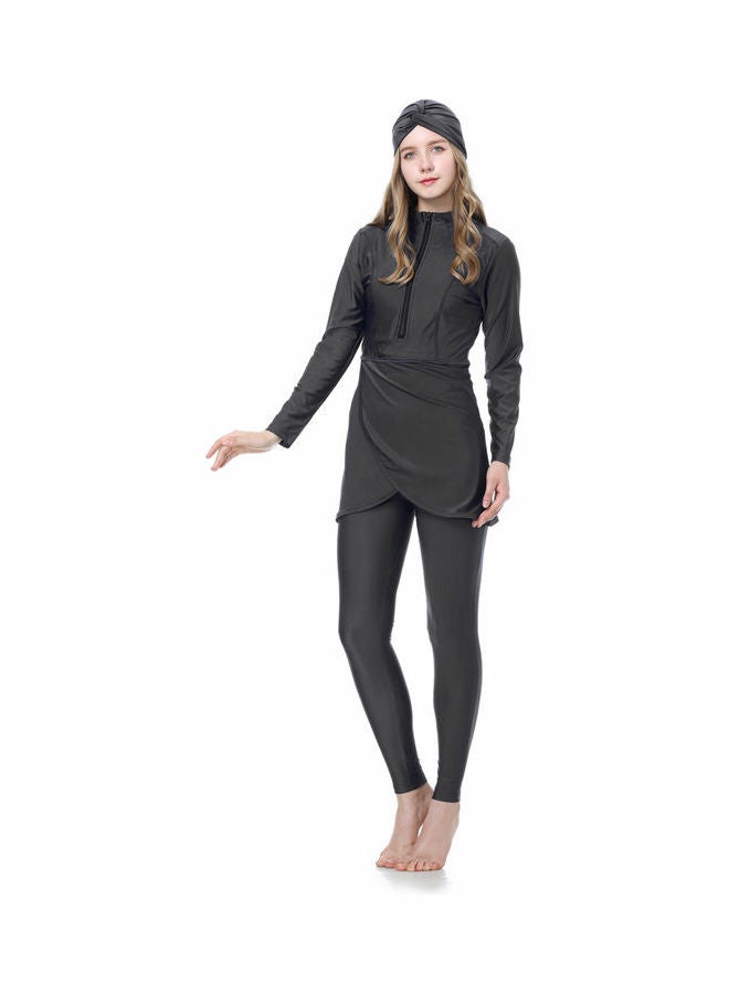 Islamic Long Sleeve Swimwear Burkini Black - v1643379854/N52486265V_5