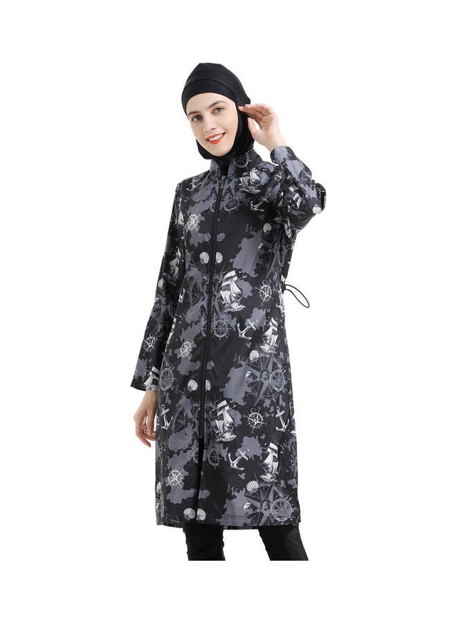 جوي شيك - طقم بوركيني نسائي إسلامي للترفيه بأكمام طويلة وسحاب للإغلاق - Image 1