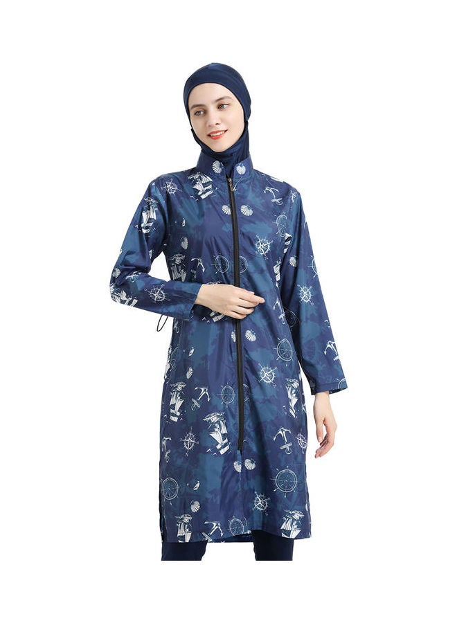 Conservative All-Covering Women Burkini Set Dark Blue - v1643380116/N52486432V_4