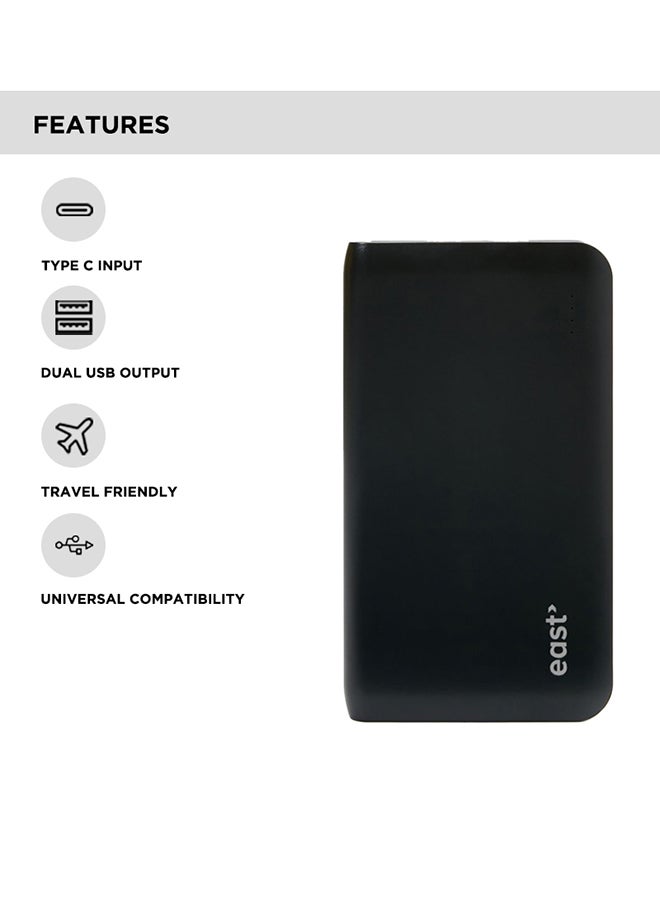 Noon East 5000 mAh Power Bank By Noon East -5000 mAH Of Card Size For Mobile & Tablet Black  - Image 1