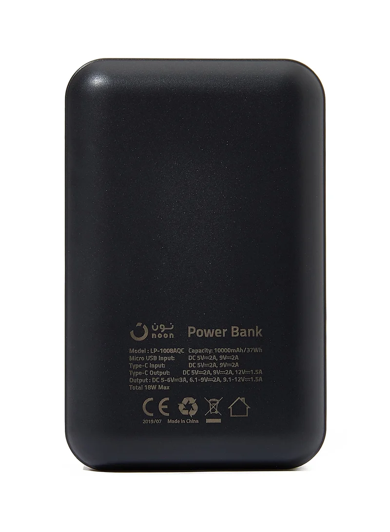 Noon East 10000.0 mAh Power Bank By Noon East -10000 mAH With Fast Charging 3.0 For Mobile & Tablet Black