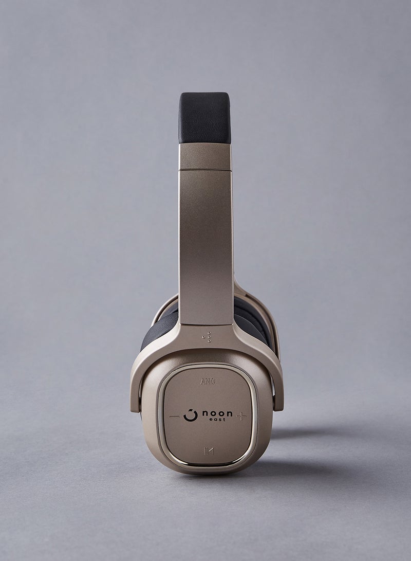 Noon East - Prodigy On Ear Wireless Headphone Active Noise Cancelling (ANC) With Mic Gold - Image 1