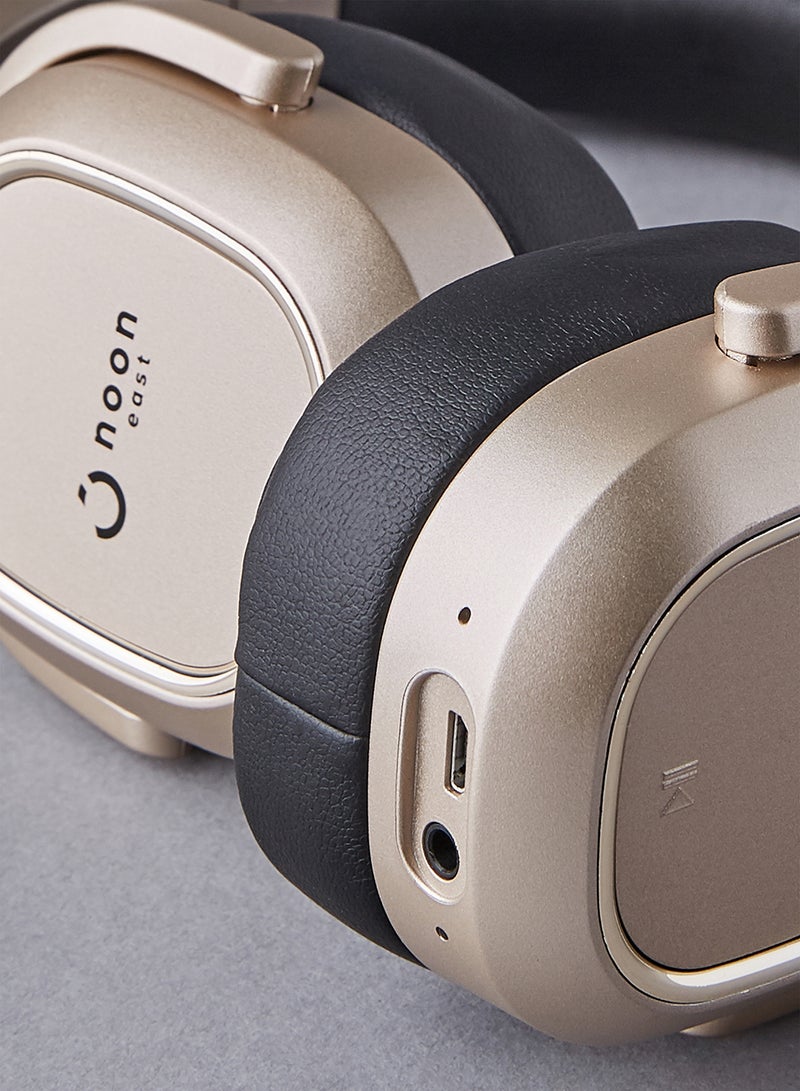 Noon East - Prodigy On Ear Wireless Headphone Active Noise Cancelling (ANC) With Mic Gold - Image 1