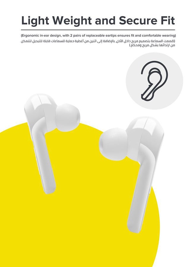 Noon East - Humming Buds True Wireless (TWS) Bluetooth Earphone Earbuds - With Touch Keys And Automatic Pairing White - Image 1