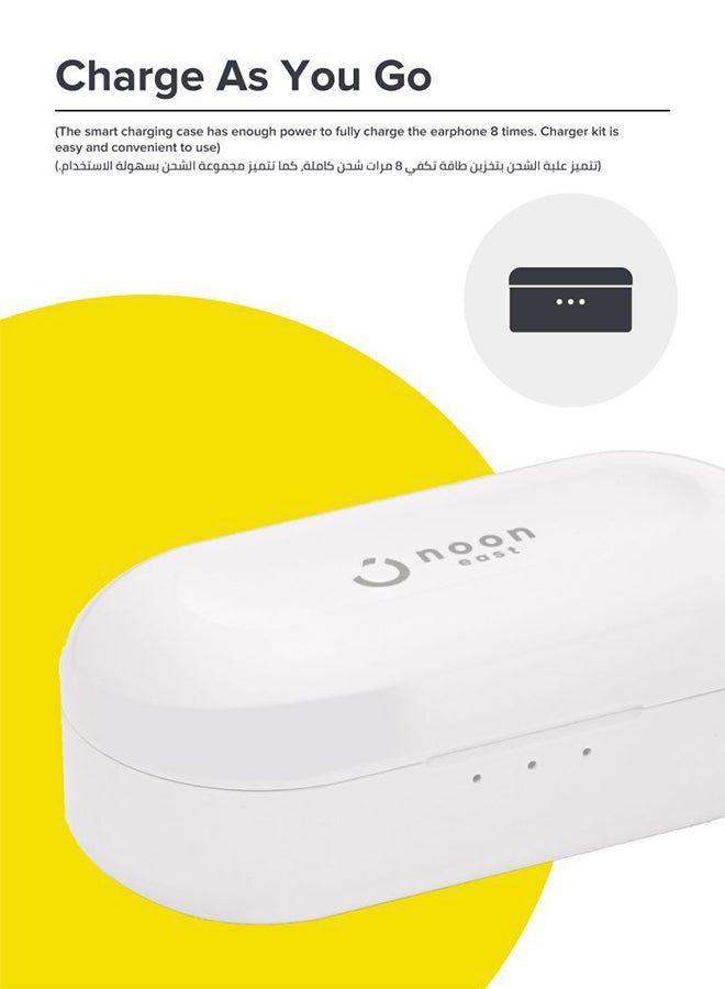 Noon East - Humming Buds True Wireless (TWS) Bluetooth Earphone Earbuds - With Touch Keys And Automatic Pairing White - Image 1