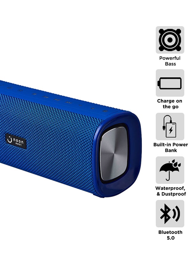 Beat Master 12W Portable Bluetooth Speaker With In-built Power Bank Function Blue